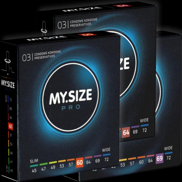 My.Size PRO «Probierset XXL» (60mm, 64mm, 69mm) 3 x 3 Kondome zum Anprobieren und Austesten (9 Stk.)