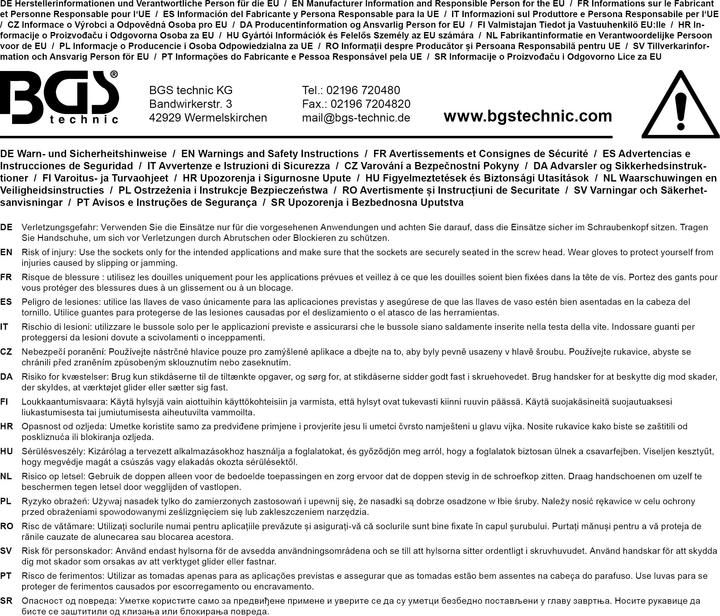 Produktbild BGS Kraft-Steckschlüssel-Einsatz-Satz Antrieb Innenvierkant 20 mm (3/4") SW 22 - 38 mm 8-tlg.