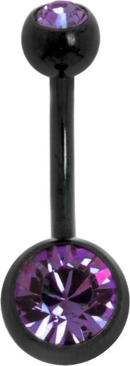 Image du produit Bijouteria Piercing nombril (Cristallin, Revêtement PVD (noir), Titane)