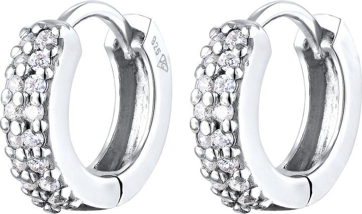 Elli Creole, Kristall Creolen (925er Sterling Silber, Zirkonia)
