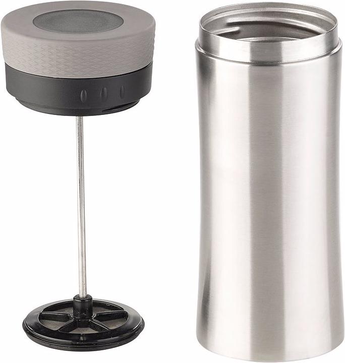 Image du produit Rosenstein & Söhne Tasse thermique 2en1 en acier inoxydable avec système de presse française (0.48 l)