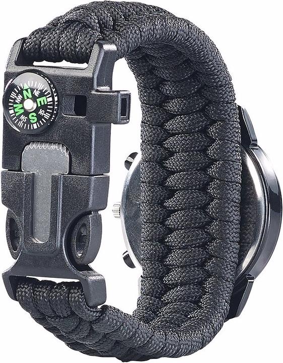 Immagine prodotto Semptec Orologio da polso 5in1 con acciaio da fuoco, bussola e fischietto d'emergenza (Orologio digitale)