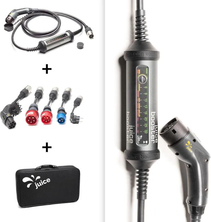 Juice Technology Juice Booster 2 EU Traveller Set Plus (Typ 2, 22 kW, 32 A, Typ 2, CEE16 rot, CEE32 rot, CEE 7/7)