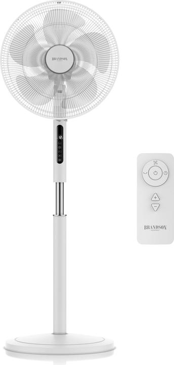 Brandson Standventilator, Fernbedienung, leise, DC, energiesparend, Oszillation, Timer, 43 cm Ø, 12 Stufen (59 dB)