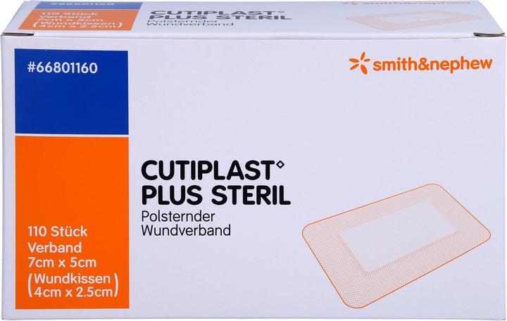 Actual product image Smith & nephew CUTIPLAST Plus sterile 5 x 7 cm cushioning wound dressing, 110 pcs. Wound dressings (110 x)