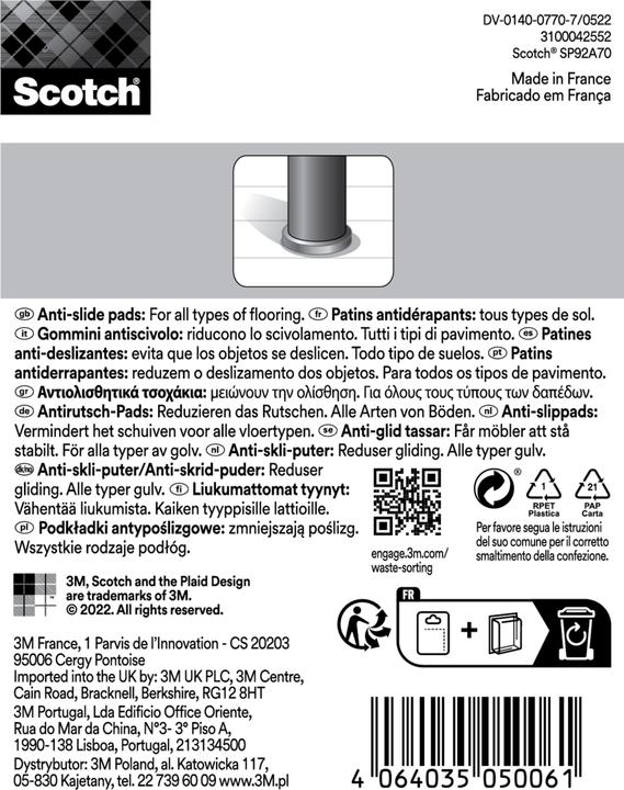 Immagine prodotto Scotch Tamponi di protezione Paraurti Antiscivolo ø 35 mm 4 pz. (Smorzatori di arresto, 4 Pezzo/i)