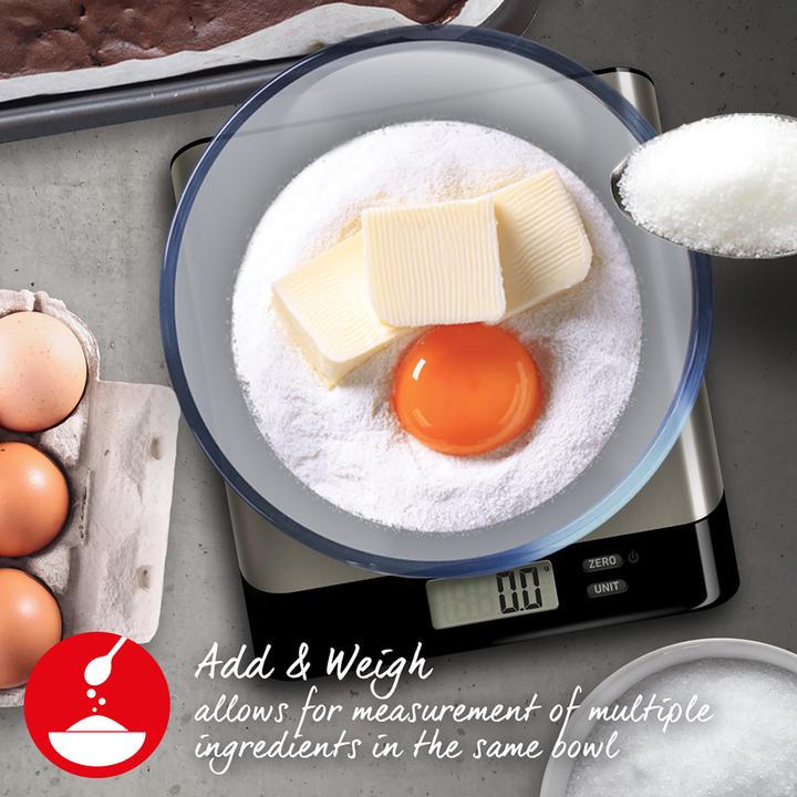 Actual product image Salter 1052A SSBKDR Arc Pro Stainless Steel Digital Kitchen Scale