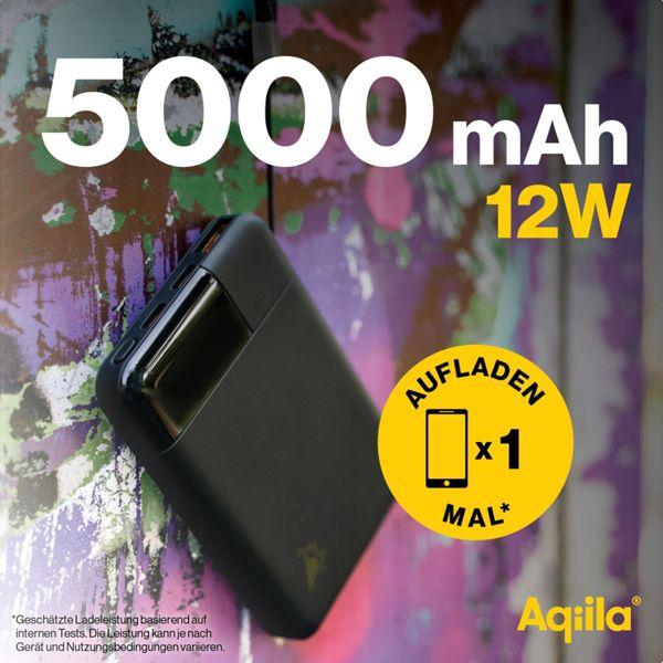 Immagine prodotto Aqiila Powerbird B5B - Powerbank 5000 mAh, 12W - Nero (5000 mAh, 12 W, 37 Wh)