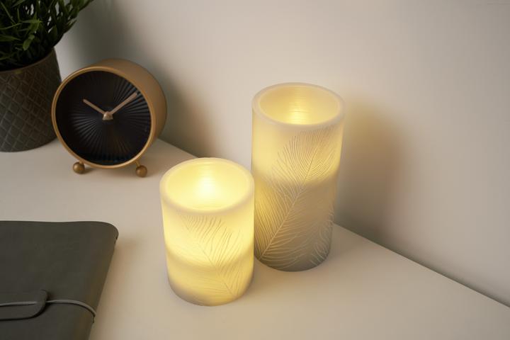 Actual product image Pauleen LED candles set Cosy Feather Ø 7.6 cm, set of 2, gray (1 x)