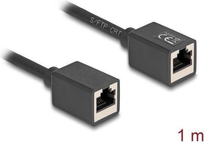 Produktbild Delock Netzwerk Verlängerungskabel Kupplung RJ45 Buchse zu R (S/FTP, CAT6a, 1 m)