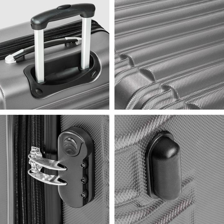 Produktbild tectake Hartschalenkofferset (106 l, Handgepäck (bis 50l), M (50 - 90l), L (90 - 115l))