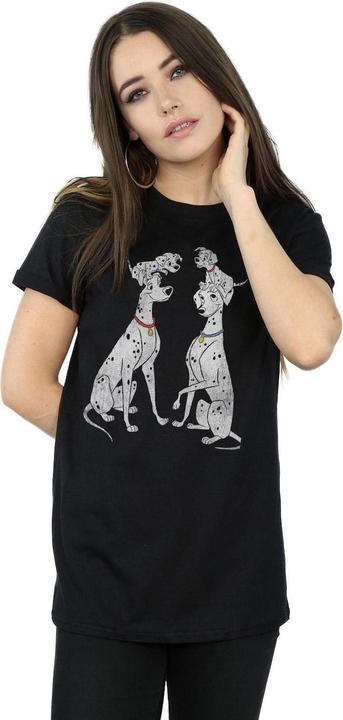 Actual product image 101 Dalmatians Womens/Ladies Pongo And Perdita Cotton Boyfriend T-Shirt (S)