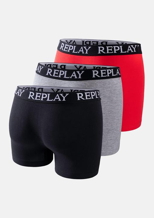 Actual product image Replay Trunk BOXER Style 01/C Basic Cuff Logo im 3er Pack (XXL, pack of 3)
