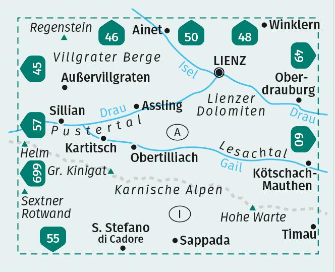 Image du produit Carte de randonnée 47 Lienzer Dolomiten, Lesachtal, Karnischer Höhenweg 1:50.000