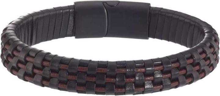 Actual product image Bijouteria Bracelet (21 cm, Stainless steel, Leather, PVD coating (black))