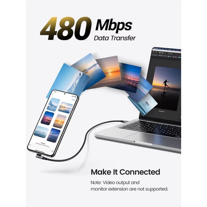 Actual product image Ugreen USB C – USB C (1 m, USB 2.0, 100 W)