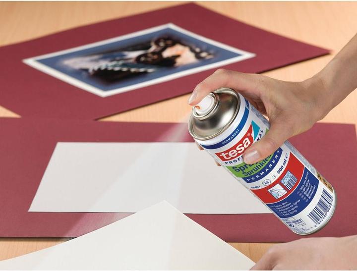 Produktbild tesa Sprühkleber PERMANENT, starker Klebstoff zum Sprühen, 500ml Dose (475 g, 500 ml)