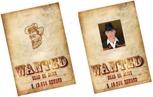 Produktbild Funny Wilder Westen Wanted Steckbrief