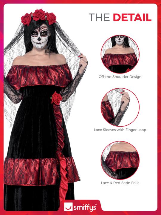 Image du produit Smiffys Costume de mariée du jour des morts (XL)