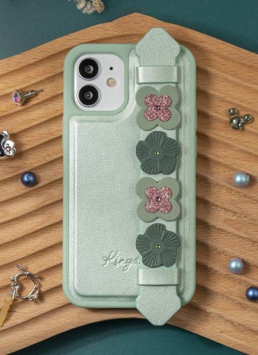 Image du produit Kingxbar La coque Sweet Series est décorée de cristaux Swarovski originaux pour l'iPhone 12 mini vert (Apple iPhone 12 mini)