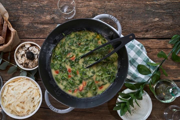 Image du produit Staub Wok avec couvercle en verre (37 cm, Wok, Fonte)
