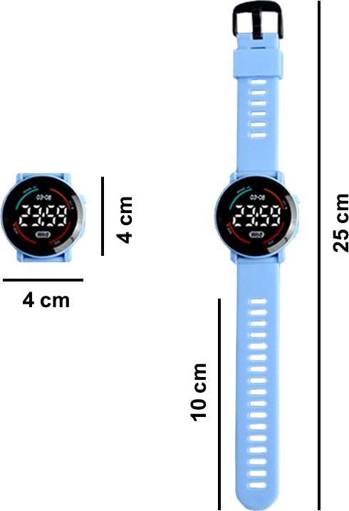 Image du produit Cbx Montre numérique à LED M6 Sport avec bracelet en silicone Affichage 12 heures bleu clair (40 mm)