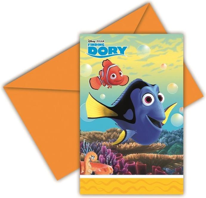Actual product image Amscan Children's Party Invitation Card Finding Dory 6 pieces (6 pcs.)