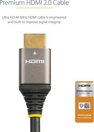 Actual product image StarTech .com 1m Premium Certified HDMI 2.0 Cable (1 m, HDMI)