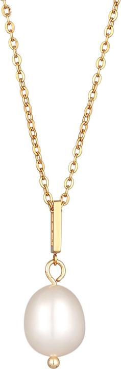 Elli Halskette Glasperle Messing Elegant Farbe Gold für Damen (Messing, 43 cm)