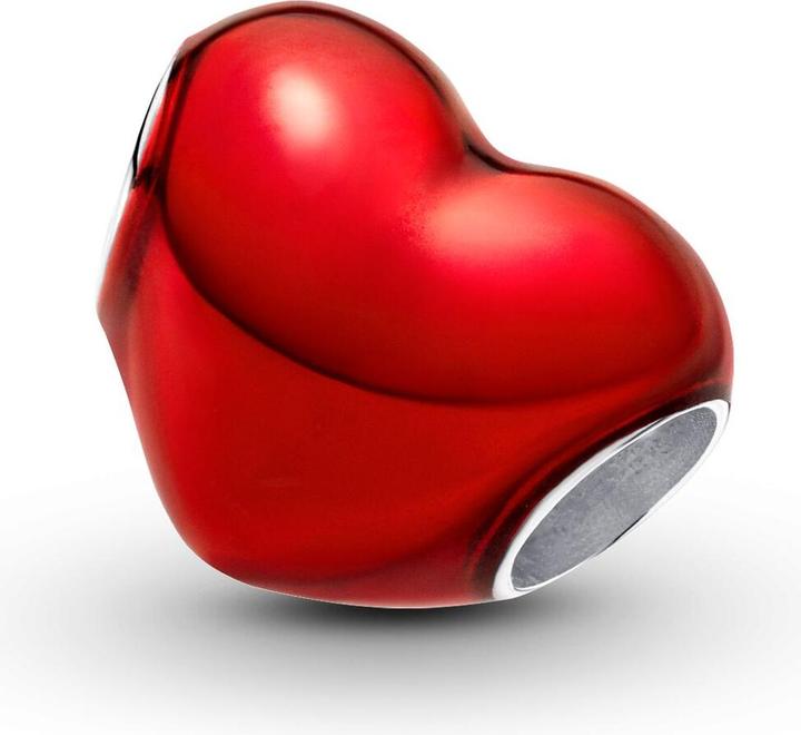 Image du produit Pandora Charm coeur métallique rouge (Argent 925, Émail)