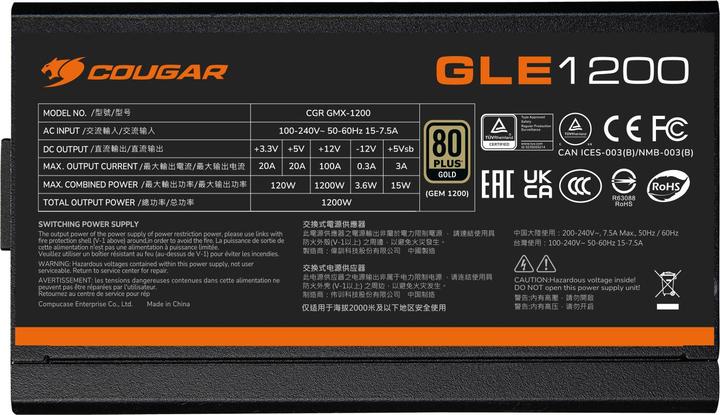 Image du produit Cougar Netzteil GLE 1000W ATX3.1 / 80 Plus Gold (1000 W)