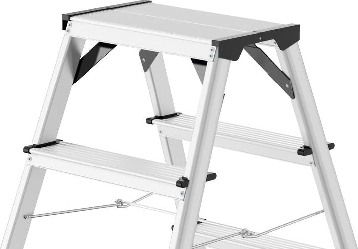 Produktbild Hailo D60 StandardLine, Alu-Sicherheits-Doppelstufenleiter, 2 x 5 Stufen (Trittleiter, 265 cm)