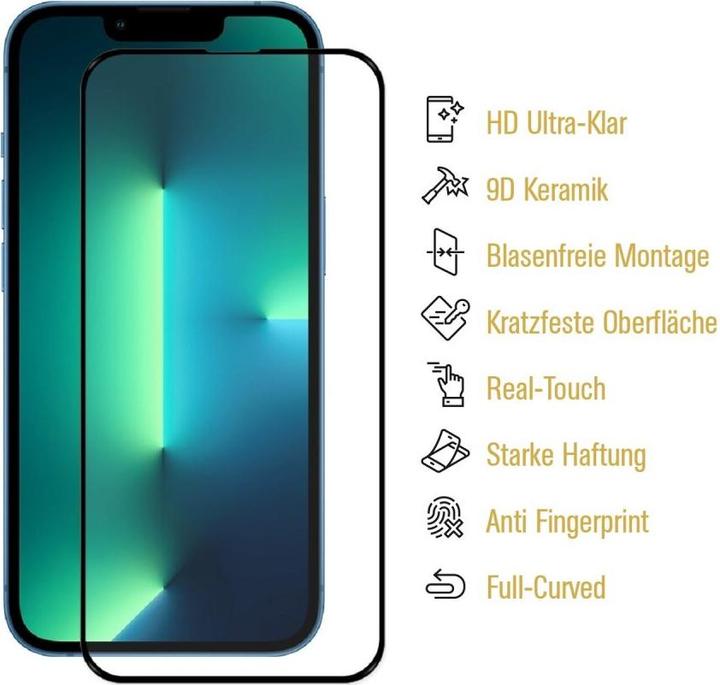 Produktbild Protectorking 3x Ceramic-Glass Full Cover HD Klar (3 Stück, Apple iPhone 13 Pro)