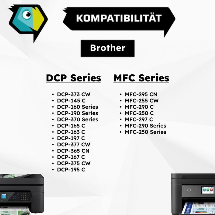 Produktbild Inkadoo Druckerpatronen multipack kompatibel zu Brother LC-980 VAL BP enthält 8x Tintenpatrone (M, C, Y, BK)