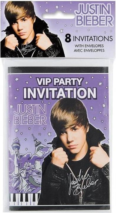 Actual product image Justin Bieber Party Invitations (Pack of 8) (8 pcs.)
