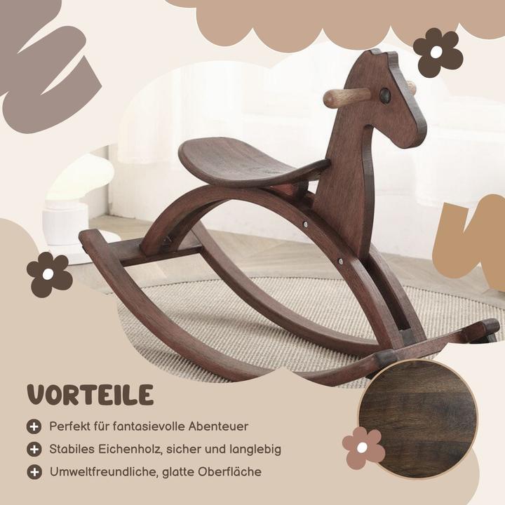 Image du produit Hermex Cheval à bascule Cheval en bois Jouet pour enfants Cheval en bois