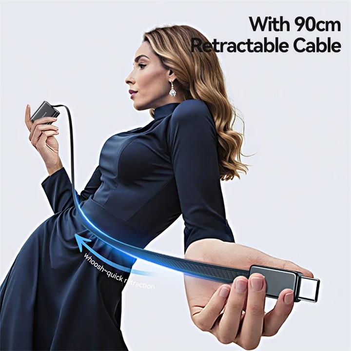 Produktbild Usams CC299 65W Fast Charger With Retractable Type-C Cable (EU) - Xiang Series White (65 W)