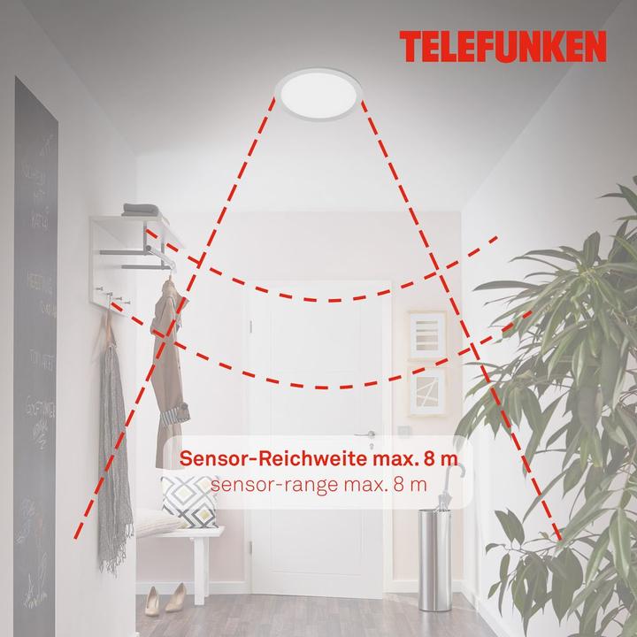 Actual product image Telefunken LED sensor panel 20W 1600 lm 4000 K neutral white Hx 50x300 mm chrome matt white (1600 lm)