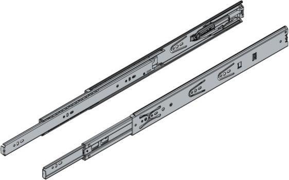 Produktbild Hettich Schubladenschiene Vollauszug 400 mm mit Anschlagdämpfung chromatiert 9126921 2 Stück