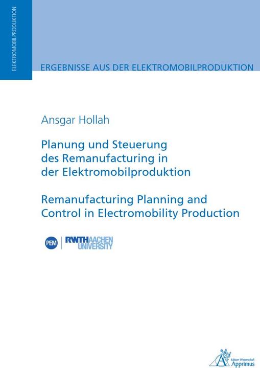 Immagine prodotto Planung und Steuerung des Remanufacturing in der Elektromobilproduktion (Ansgar Hollah, 2020)