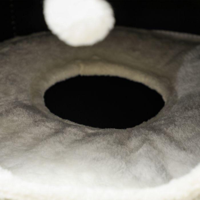 Actual product image Swisshandel24 Kratztonne, 100 cm hoch Katzentonne mit 3 Höhle, Kratzbaum für Katze bis 6 kg (100 cm, Coffee brown+cream white)