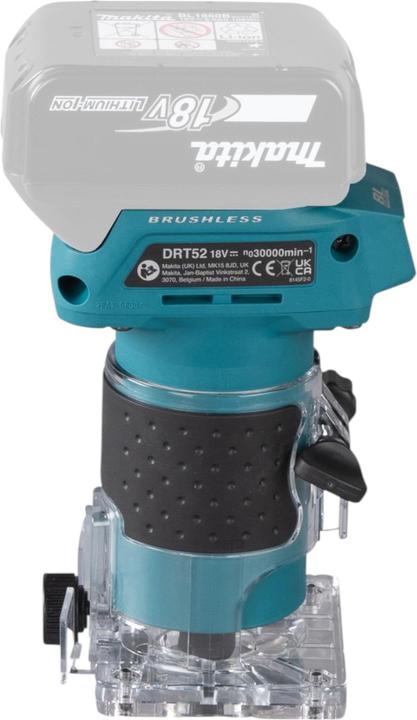 Produktbild Makita DRT 52 RG Akku Kantenfräse 18 V 6 mm Brushless + 2x Akku 6,0 Ah + Ladegerät