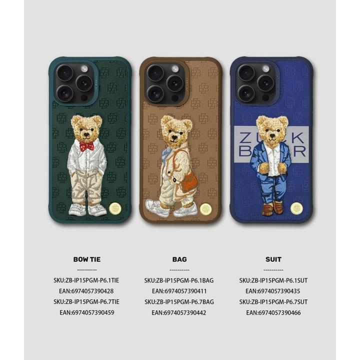 Actual product image Zuck Bear Headphone case case PARIS GENTLEMAN for IPHONE 15 Pro Max bag (Apple iPhone 15 Pro Max)