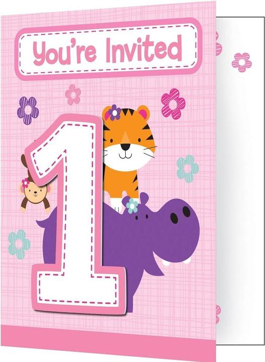 Actual product image Creative Party Invitations 1er Anniversaire Fille Animaux