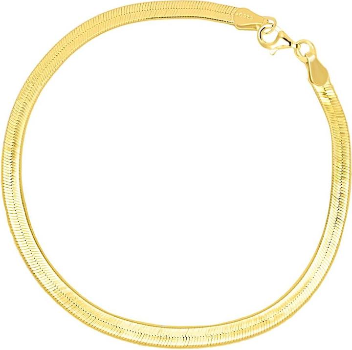 Candy Armband Herringbone M, 925 Sterling Silber, vergoldet (19 cm, 18k vergoldet, 925 Sterling Silber)