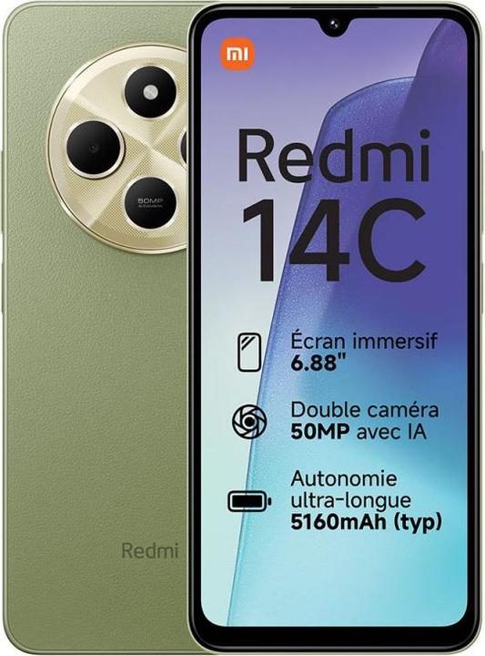 Image du produit Xiaomi Redmi 14C (6.88" - 128 Go, 6 Go RAM) Vert (128 Go, Vert, 6.88", Double SIM)