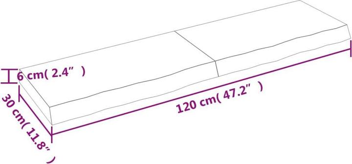Actual product image VidaXL Oak Nature (120 x 30 x 6 cm)