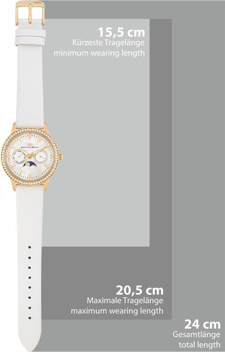 Actual product image Multifunctions Amidala Genuine Leather Yellow Gold - 34116 (Analogue wristwatch, 38 mm)