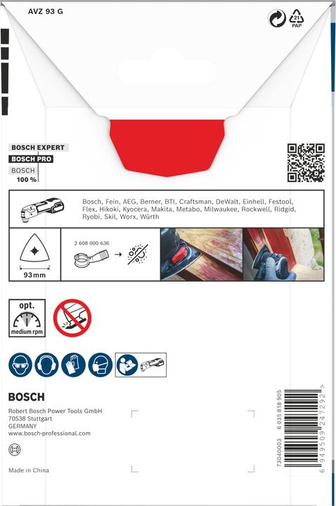Actual product image Bosch Professional Zubehör PRO AVZ 93 G Accessories for multifunction tools, 93 mm