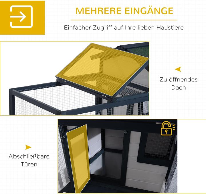 Image du produit PawHut Clapier pour cochons d'Inde avec enclos extérieur